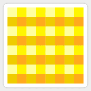 Shades of Yellow Gingham Checkered Pattern Sticker